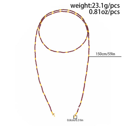 SHIXIN Vintage Seed Beads Chain Long Choker Necklace Women Stackable Adjustable Sweater Chain 2026 Fashion Jewelry Accessorie