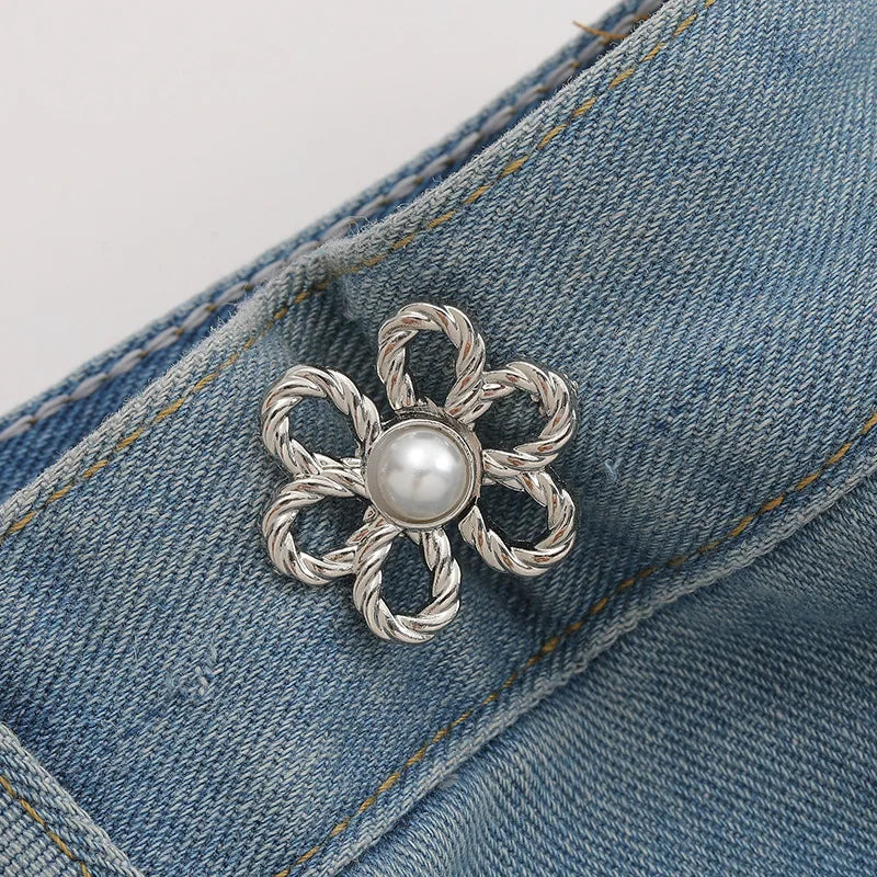 Bowknot Button Adjuster for Pants Skirts Waist Tightener Adjustable Waist Buckle for Jeans No Sewing Required Clothing Suppli