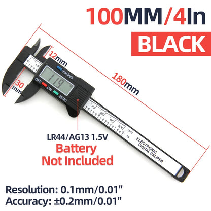 Electronic Pachometer Digital Caliper Vernier Calipers Micrometer Ruler Carbon Fibre Plastic Gauge Measuring Tools Instrument