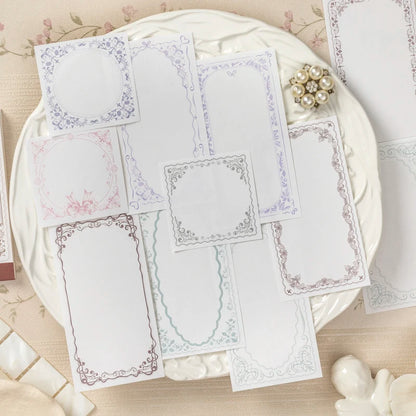 50sheets The Garden By The Seine Vintage Flower Border Memo Pad Creative DIY Journal Material Collage Stationery Note