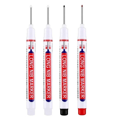 4Pcs/Set 20mm Deep Hole Long Nib Head Markers For Metal Perforating Pen Waterproof Bathroom Woodworking Decoration Multi-Purp