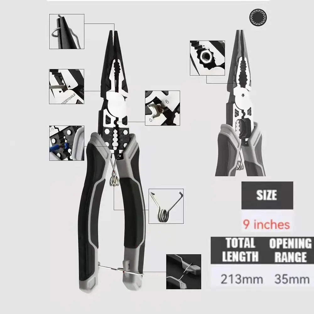 Universal Multifunctional Diagonal Pliers Needle Nose Pliers Hardware Tools Universal Wire Cutters Electrician Wire Pliers - 