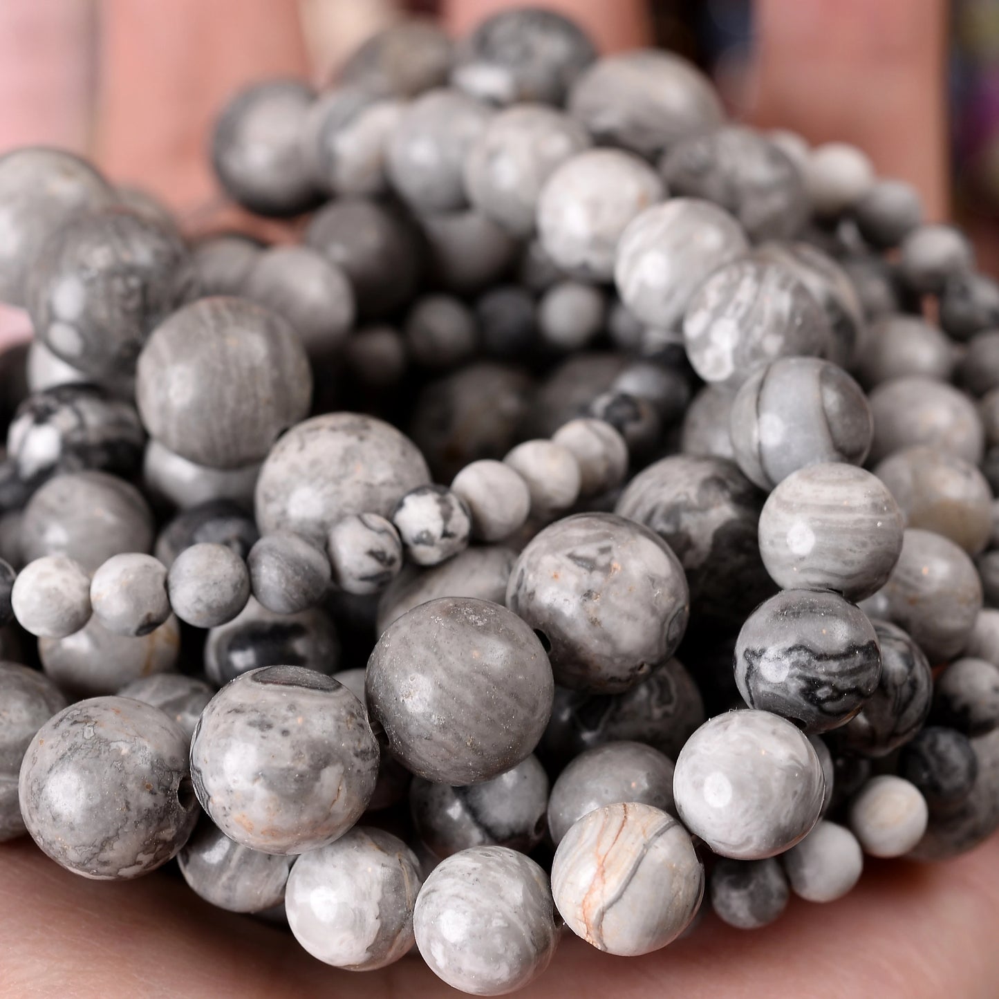 Natural Stone Beads Lava Jaspers Tiger Eye Quartz Agates Round Loose Beads for Jewelry Making DIY Bracelet Accessories 4-12MM