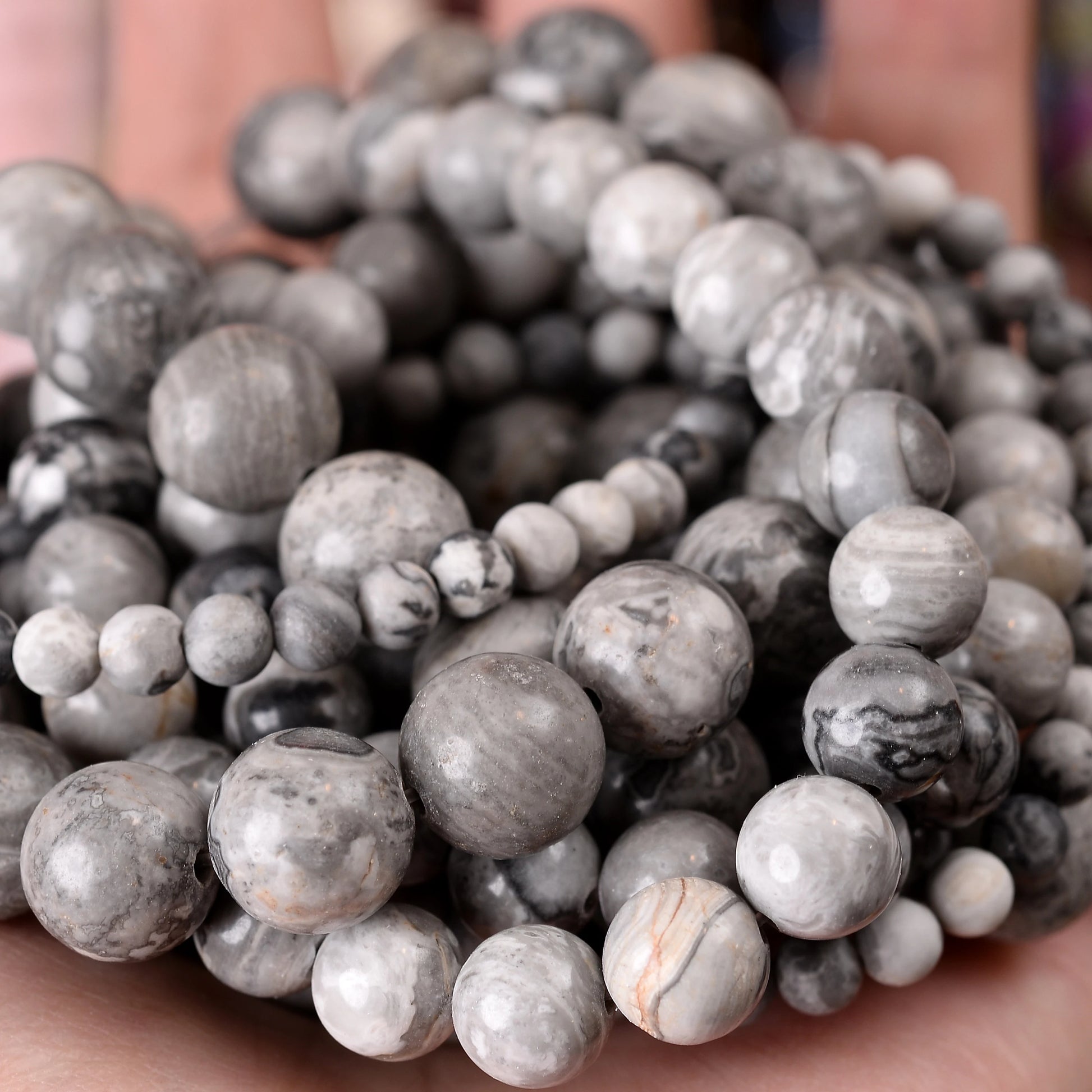 Natural Stone Beads Lava Jaspers Tiger Eye Quartz Agates Round Loose Beads for Jewelry Making DIY Bracelet Accessories 4-12MM