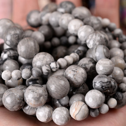 Natural Stone Beads Lava Jaspers Tiger Eye Quartz Agates Round Loose Beads for Jewelry Making DIY Bracelet Accessories 4-12MM