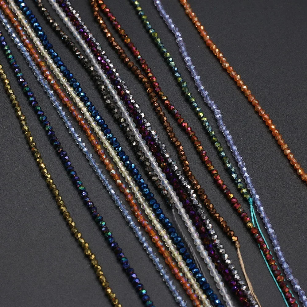 Natural Stone Beads Small Round Beads Mix Color Faceted Loose Spacer Beaded for Jewelry Making DIY Bracelet Necklace Accessor