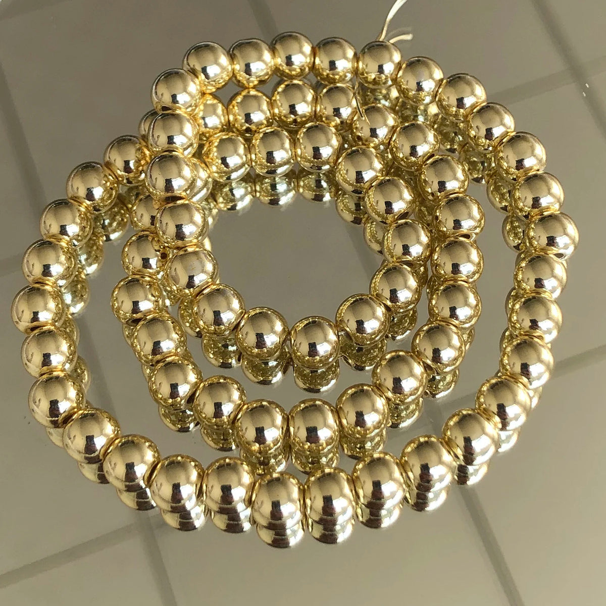 Natural Stones Rhodium Rose Gold Plated Hematite Round Loose Mineral Beads for Bracelet DIY Jewelry Making 15inch 2/3/4/6/8/1