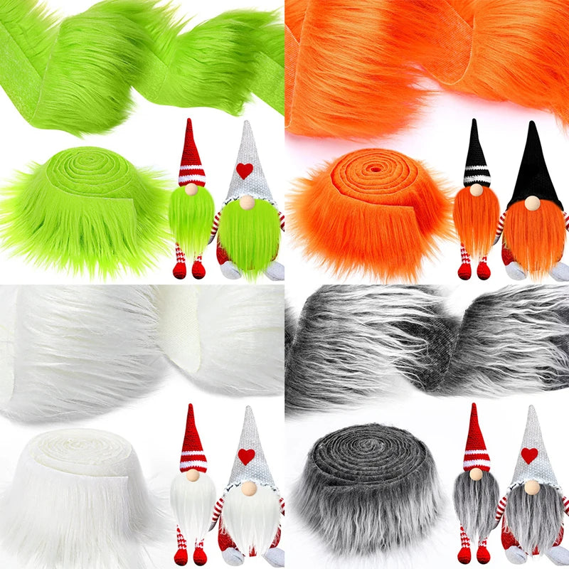 Faux Fur Fabric Christmas Fluffy Fuzzy Plush Patch Sewing Fur Cuts for DIY Gnome Doll Beard Craft Shaggy Winter Costume Mater