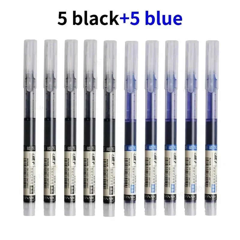 1-20Pcs Needle Type Gel Ink Pens Black/Blue/Red 0.5mm Liquid Ballpoint Pen Students Stationery School Office Writing Tool - 5