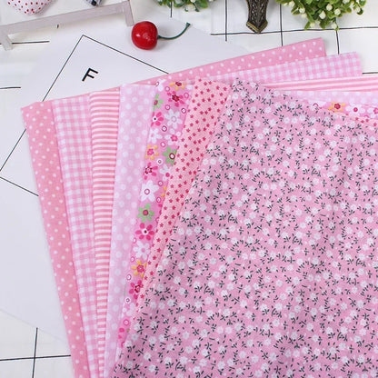 Printed Cotton Fabric for Sewing, Quilting Fabrics for Patchwork, Needlework, DIY Handmade Accessories, 25x25cm - Pink
