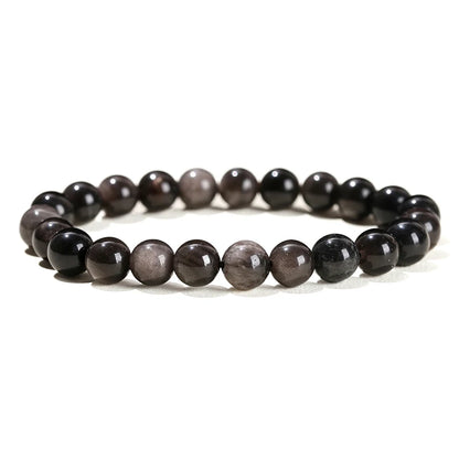 JD Natural Stone Beads Bracelet Amethyst Tiger Eye Crystal Quartz Agate Gem Beads Bangles Women Men Reiki Healling Jewelry Gi