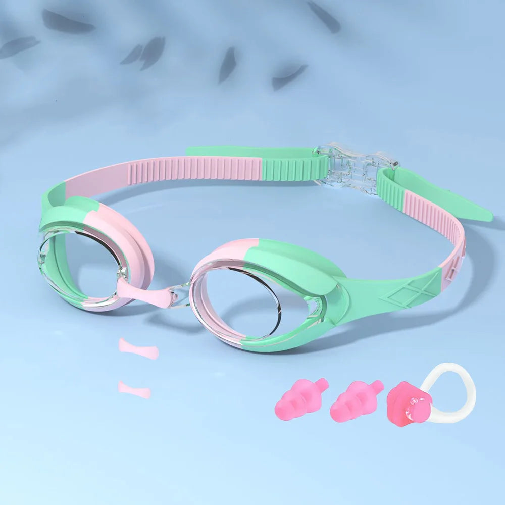 Kids Swimming Goggles Waterproof Swim Eyewear Glasses Anti-fog&Leak Girls Boys Youth Quick Adjustable Strap Age 3-14 Years Ol