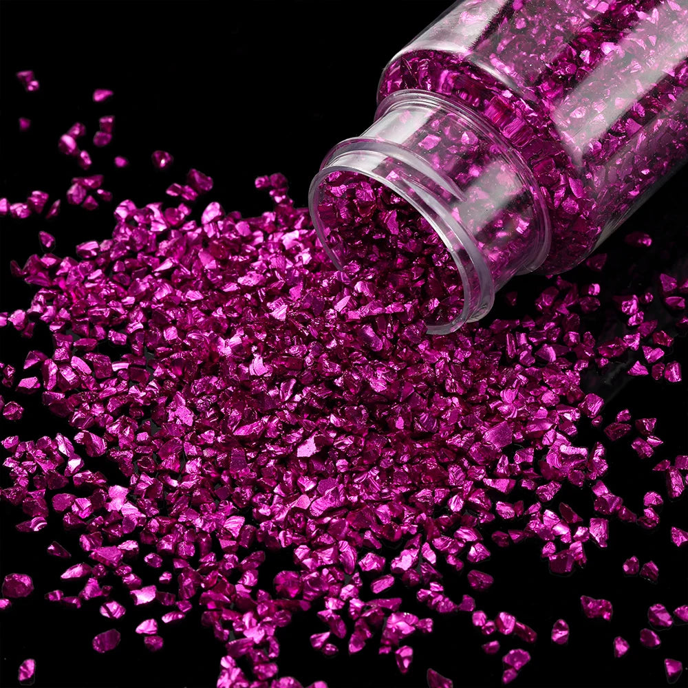 30g/Bottle Glass Crushed Stones Resin Fillings for DIY Epoxy Resin Mold Irregular Crystal Nail Art Decoration Jewelry Making 