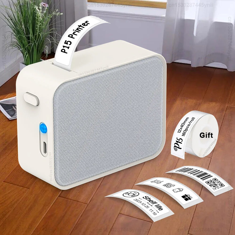 P15 Thermal Label Printer Similar as D11 D110 D101 Marklife P15 Mini Label Maker Handheld Label Machine with Adhesive Label T