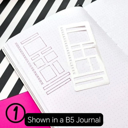 Rectangle Stencil Dot Grid Journal Stencil Handmade Flexible Template Set For Diy Scrapbooking Journaling With Dot Grid Plann