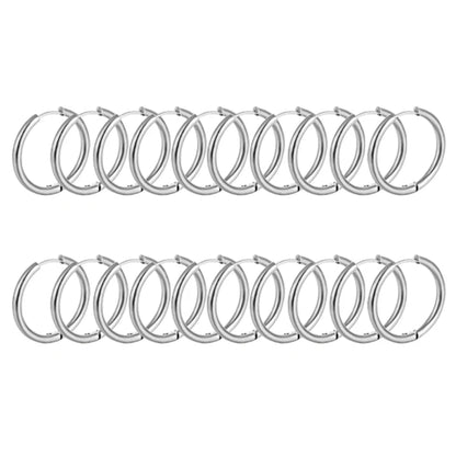10/20Pcs Minimalist 316L Stainless Steel Small Hoop Earrings For Women Man Classic Round Earrings Fashion Ear Piercing Jewelr