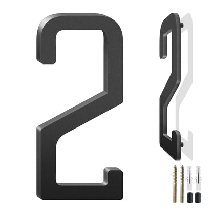 3-10 Inch Floating Aluminum House Address Numbers Letters, Modern Metal House Numbers for Outside, Black Metal Door Address L