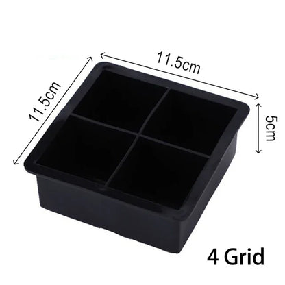 4/15 Grid Silicone Ice Cube Mold Big Square Ice Cube Tray Mold Ice Cube Maker Non-toxic Durable Bar Pub Wine Ice Blocks Maker