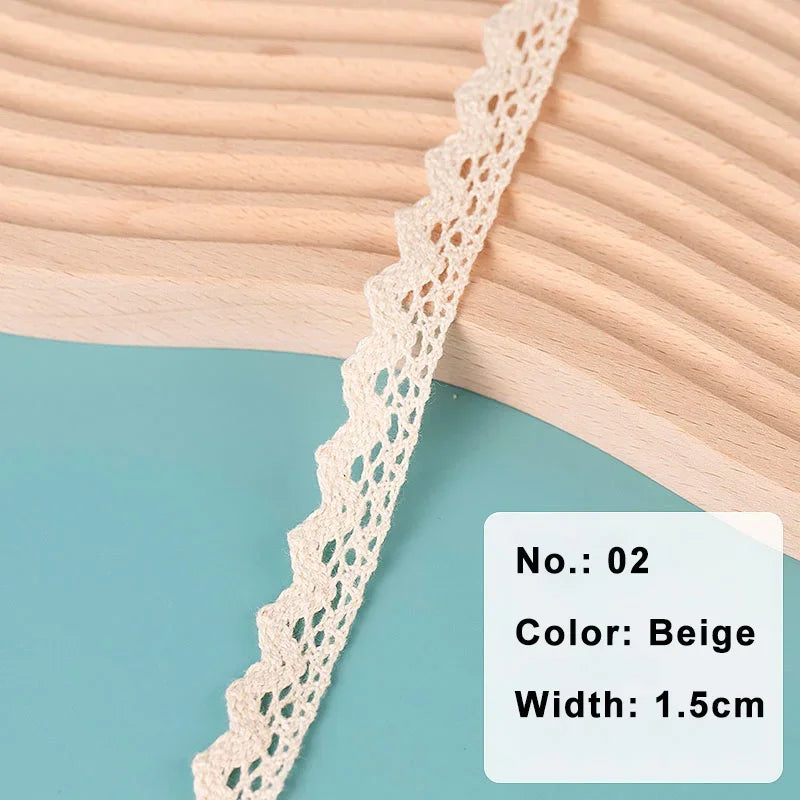 Lace Trim, Vintage Scalloped Cotton, 2 Yards Or 5 Yards, For Sewing, Scrapbooking, Diy Crafts - 02 Beige / 2Yards
