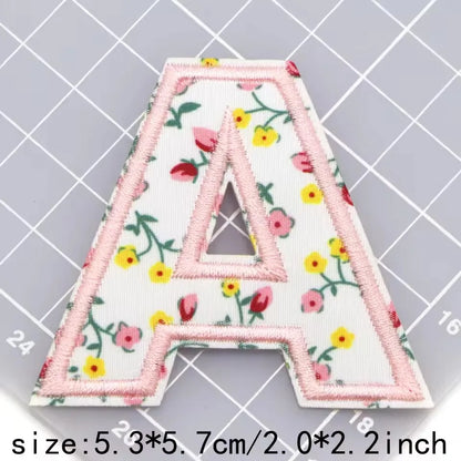 New 3color Iron on Letters for Clothing Flower Embroidery Varsity Alphabet Decor Repair Patches Ironed Adhesive for Hats Shoe