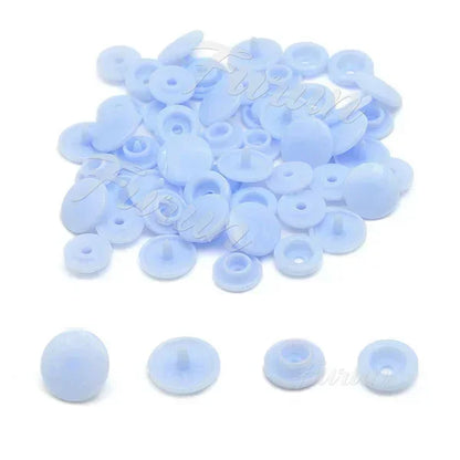 100sets Multiple Colors Plastic Snap Buttons Round Press Stud Fasteners for Baby Clothes Garment Accessories DIY Craft 20Colo