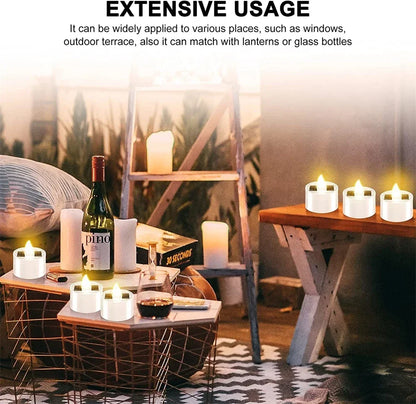 Solar Tea Light Led Candles Flameless Outdoor Waterproof Solar Tea Lights Rechargeable Candles for Party Garden Home Decor