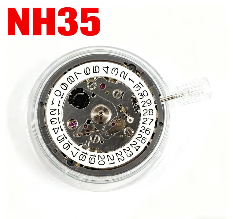 Japan Genuine NH35 Automatic Mechanical Movement High Accuracy 24 Jewels Mod Watch Replacement NH35A Date at 3:00 - W at 3.0 