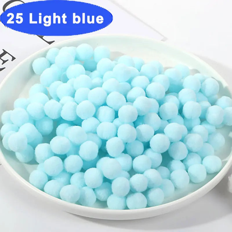 30-300Pcs Soft Pom Poms Fluffy Balls Pompon Mixed 40Colors Pompom Fur Ball for Kids DIY Craft Wedding Decor 8/10/15/20/25/30m