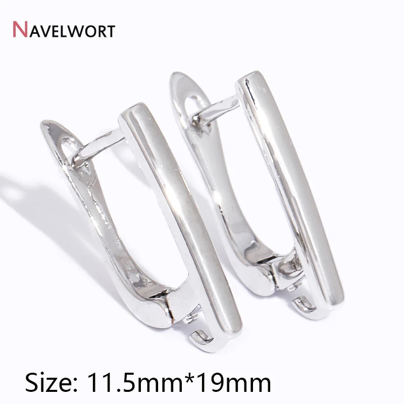 18K Gold Plated Brass Metal Earwires Basic Fasteners,Earring Fixtures,Inlaid Zircon Earring Hooks,Earring Making Supplies - R