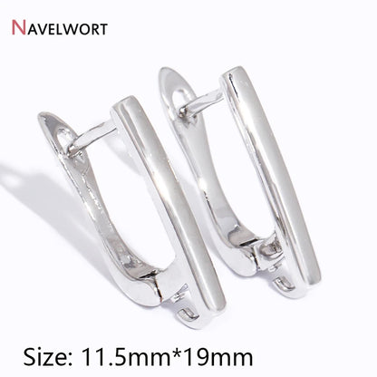 18K Gold Plated Brass Metal Earwires Basic Fasteners,Earring Fixtures,Inlaid Zircon Earring Hooks,Earring Making Supplies - R