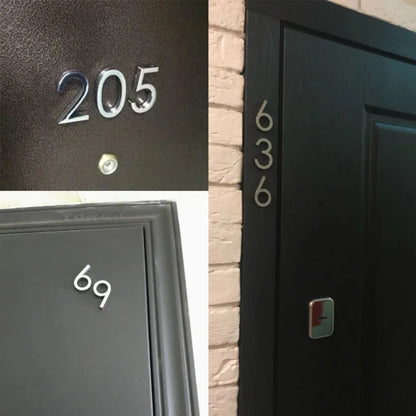 6CM 3D Address Number 0 - 9 Door Digits Numeral Plate Plaque Sign Sticker Family Hotel Apartment Home Street Door Letters Tag