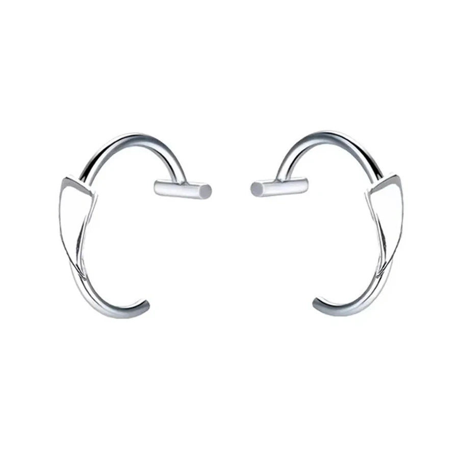 2PCS Trendy 10mm Stainless Steel Punk Clip on Fake Piercing Nose Wrap Lip Rings Unisex Nose Ring Women Men Tusk Body Jewelry 