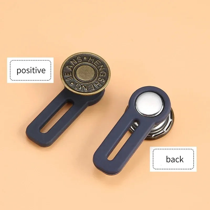 Metal Button Extender Perfect To Any Jeans Pants Free Sewing Retractable Jeans Waist Button Extended Buckles Fixing Kit