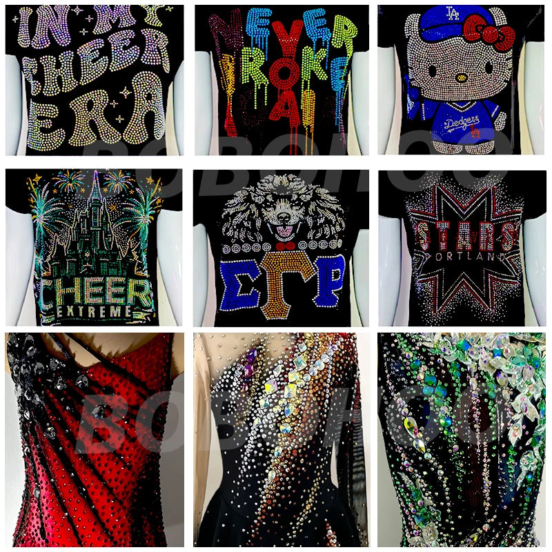 Bobohoo DMC SS6-SS30 Crystal Stones HotFix Rhinestone Glitter Crystal Strass Iron On Rhinestones For Garment Clothing Dress