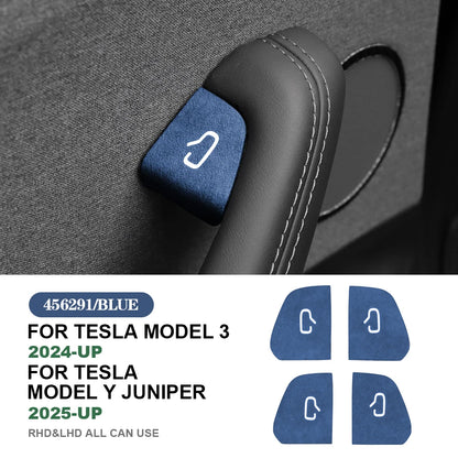 For Tesla Model Y Juniper 2025 Model 3 Highland 25-26 Car Interior Suede Door Button Trim Stickers Patch Trim Cover Accessori