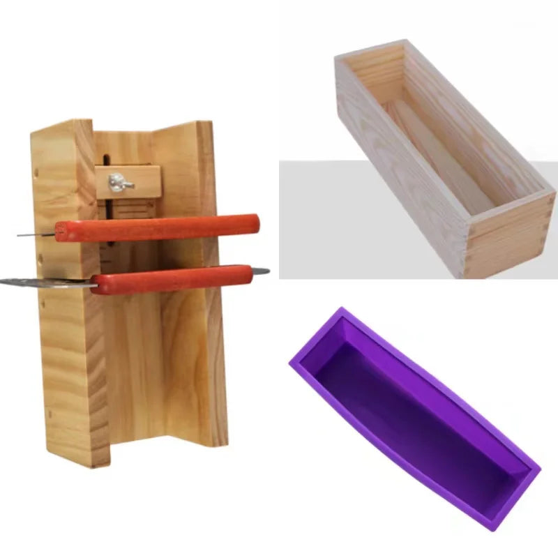Soap Making Tools Wood Cutting Box 1200g Silicone Soap Mould Rectangular Toast Loaf Mold DIY Handmade Tool