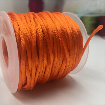 2mm Colorful Rattail Satin Cord Thread Chinese Knot Macrame Bracelet Braided String DIY Tassels Beading Thread 10-225meters