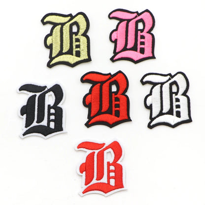 New 1PC Gothic Alphabet Embroidery Patches Iron On Letter Patch A-Z Patch Embroidered Patch Sew On Patches For Clothing Name 