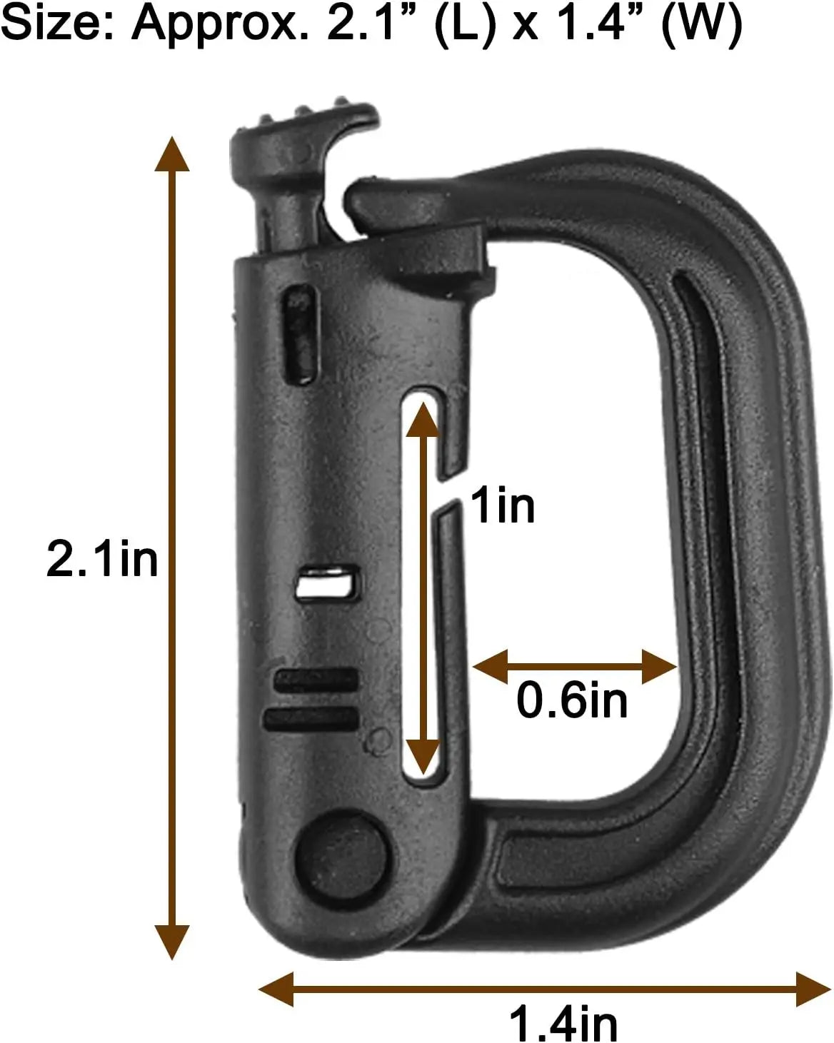 5Pcs Plastic D-Ring Tactical Carabiner Grimlock Lock Hard Hook Buckle Clip For Molle Webbing Accessories Backpack/Pouch/Bag/B
