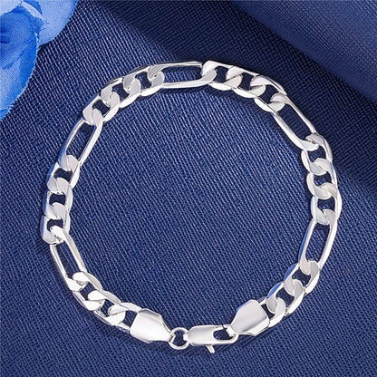 Fine Noble 925 Sterling Silver Solid Chain Bracelet For Women Men Charm Party Gift Wedding party Fashion Jewelry - H200