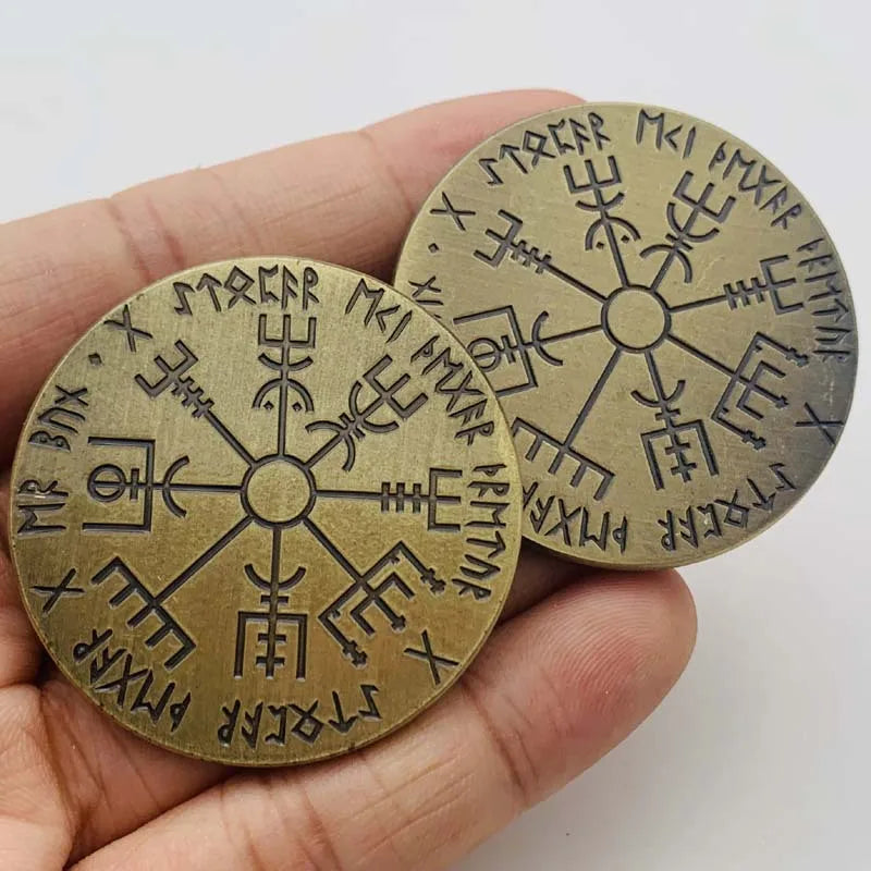 Vegvísir Viking Souvenirs COIN Gifts Lucky Coin Collectible Commemorative Coins Home Decorations