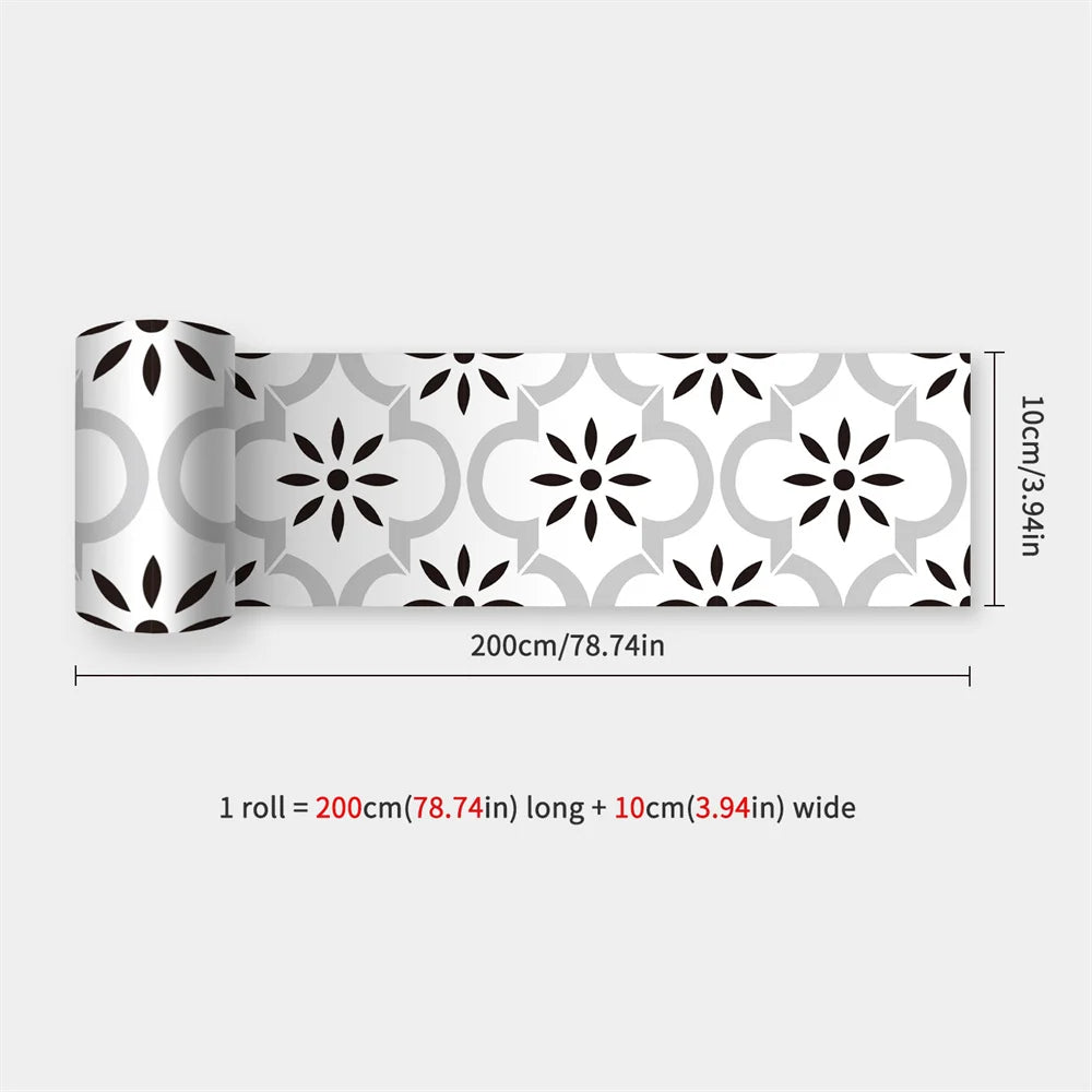 Mosaic Bathroom Waist Line Wall Stickers Waterproof Peel & Stick Art Backsplash Kitchen Office Skirting Line Decor Wallpaper 