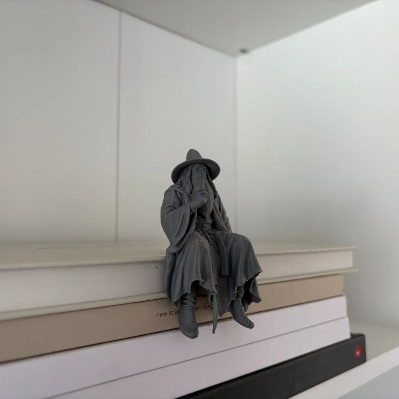 Medieval Fantasy Old Man Miniature Figurine Seated 3D Printed Vintage Wizard Home Desk Ornaments Home & Office Decorations Gi