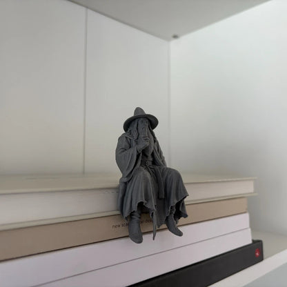 Medieval Fantasy Old Man Miniature Figurine Seated 3D Printed Vintage Wizard Home Desk Ornaments Home & Office Decorations Gi