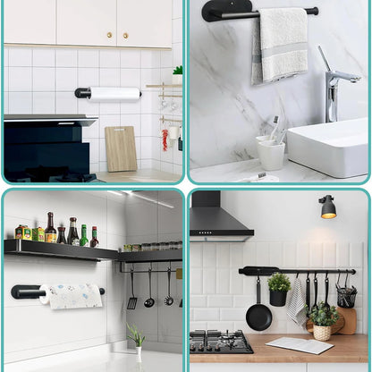 Kitchen Paper Towel Holder Adhesive Tissue Hanger Toilet Roll Paper Dispenser Cabinet Storage Napkin Rack Bathroom Accessorie