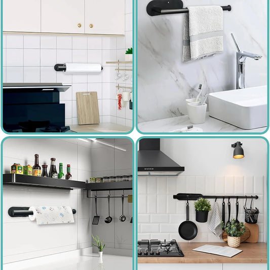 Kitchen Paper Towel Holder Adhesive Tissue Hanger Toilet Roll Paper Dispenser Cabinet Storage Napkin Rack Bathroom Accessorie