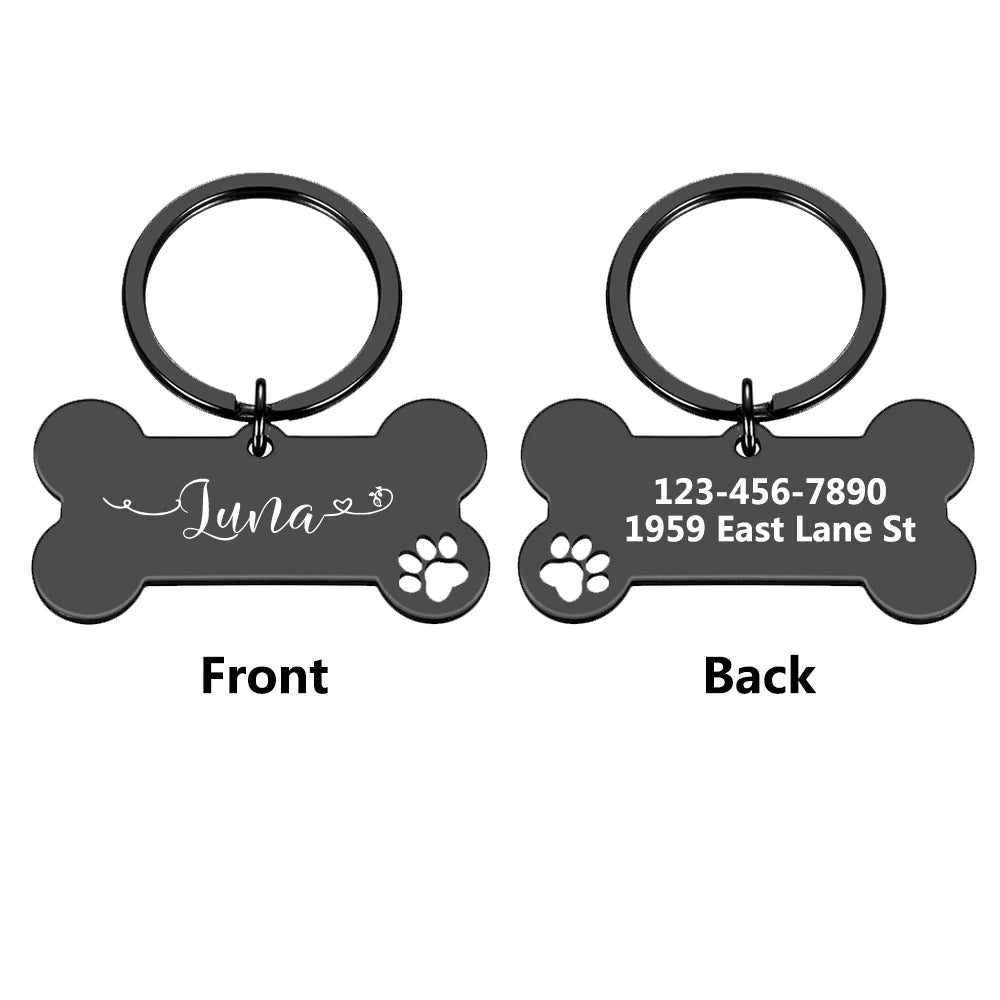 1pc Creative Custom Text The name of the love wavy line Personalized Dog Tags Customized Dog Collar With Name For Dog Tag Nam