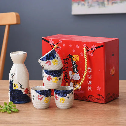 50ml Japanese-style Ceramic Antique White Wine Cup Sake Set Home Retro Coffee Cup Wine Pot Shochu Classical Cup
