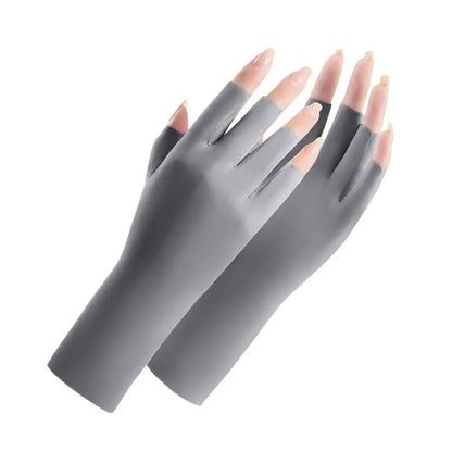 Sunscreen Gloves For Nail Art Gel UV LED Lamp Tool Nail Art Glove UV Protection Gloves Protecter Gloves - grey