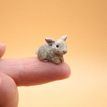 5/10pcs Mini Resin Bunny Miniatures, Cute Rabbits Figurines, Potted Plant Micro Landscaping DIY Craft Decoration Accessories